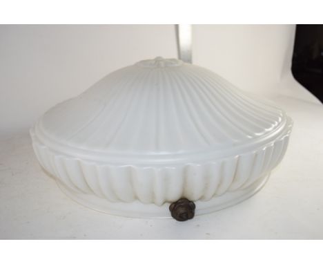 LARGE WHITE GLASS CEILING LIGHT