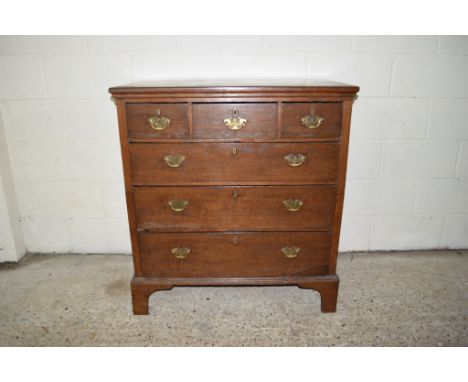 LATE 18TH/EARLY 19TH CENTURY CHEST OF THREE SHORT OVER THREE LONG DRAWERS, WIDTH APPROX 95CM