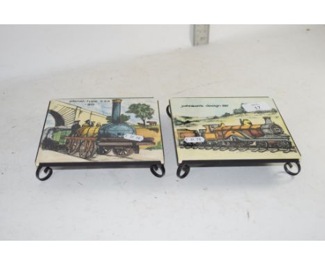 CERAMIC TILES DECORATED WITH OLD STYLE STEAM ENGINES