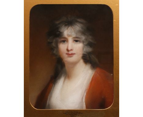 School of John Raphael (1752-1812) portrait of Lady Caroline Dundas, daughter of the fifth Duke of St Albans, pastels, 49cm x
