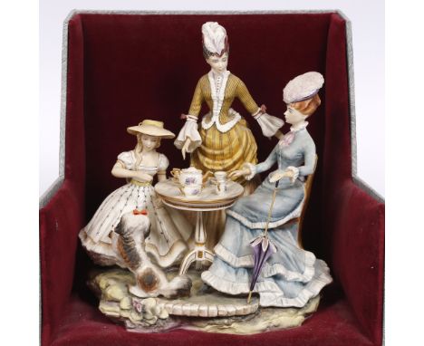 A Royal Worcester model of 'The Tea Party' from the Victorian series
