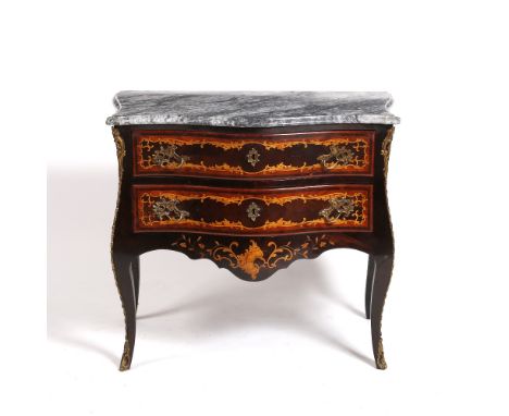 A French style marble top commode 88cm wide x 47cm deep x 77cm high