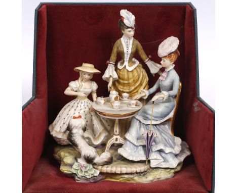 A Royal Worcester model of 'The Tea Party' from the Victorian series