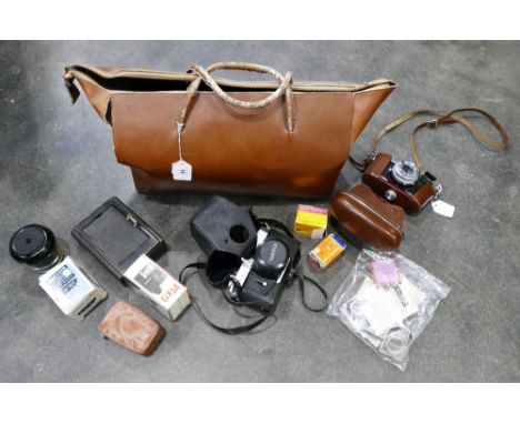Contiflex 35 mm camera with Carl Zeiss Tessar 1:28f + 50 mm lens and other camera and accessories