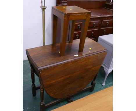 Oak  twin drop gate leg table and occasional table