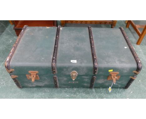Green vintage travel trunk