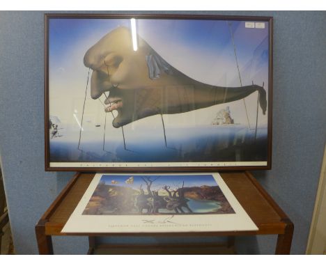 A Salvador Dali poster and a print 