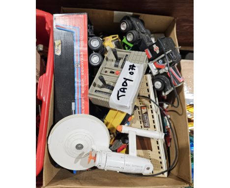 Collection of toys including Binatone TV master MK6, Asman Grandstand TV game, original Dinky Toys diecast Star Trek U.S.S En