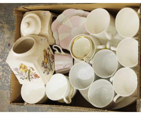 Two Coalport lidded boxes&nbsp;with floral decoration, a Tuscan china floral decorated part tea service&nbsp;and a quantity o