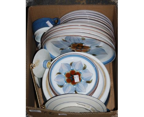 Chatsworth Denby part tea and dinner service&nbsp;to include dinner plates, cups, lidded handled pots and other items (2 boxe