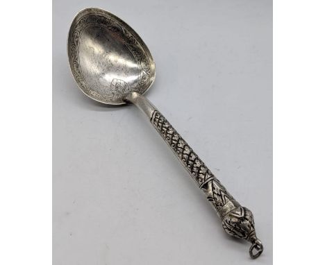 A Thai silver ladle