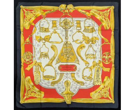 A Hermes Etriers silk scarf, 90cm x 90cm
