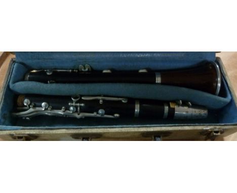 20th CENTURY KARL MEYER EBONY AND NICKEL SILVER CLARINET, in case