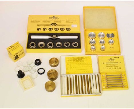 Bergeon - Boxed tool key for opening and closing waterproof and grooved watch cases, with six grooved chucks (5537), together
