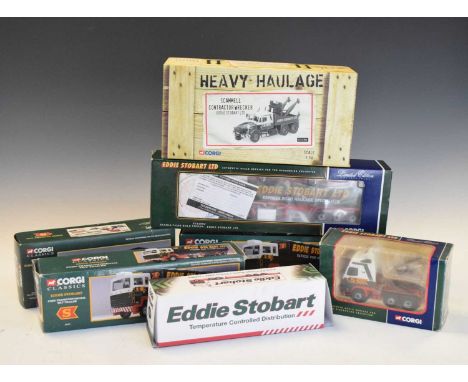Quantity of boxed Corgi 'Eddie Stobart' diecast model vehicles to include; 31704, 23101, Limited Edition Collectables CC12802