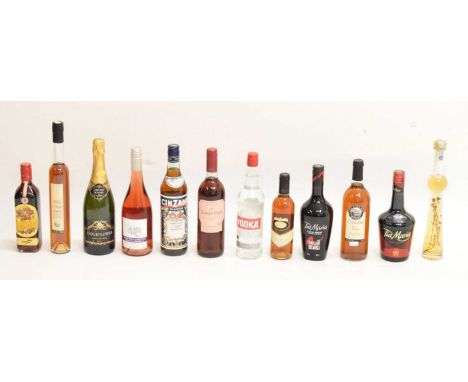 Quantity of spirits, liquors, etc to include Tia Maria, Vodka, Grappa, Rose wines, Elderflower Sparkling wine, etc