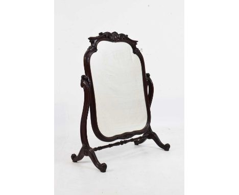 Carved free standing toilet/ dressing mirror, 57cm x 81cm high (overall)