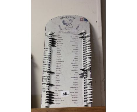 Vintage Style Tin Shopping List Sign with moveable markers