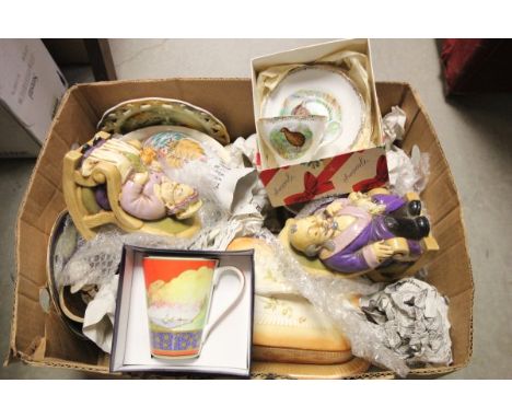 A Box of Ceramics including a Royal Worcester Mug