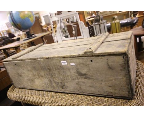 A Vintage Fyffes Box with blue label 'Bath' 