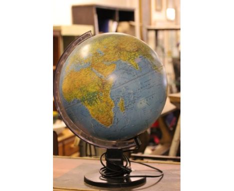 A Wooden Based Italian Light Up Globe 