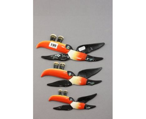 Three Carltonware Graduating Guinness Toucan Wall Plaques