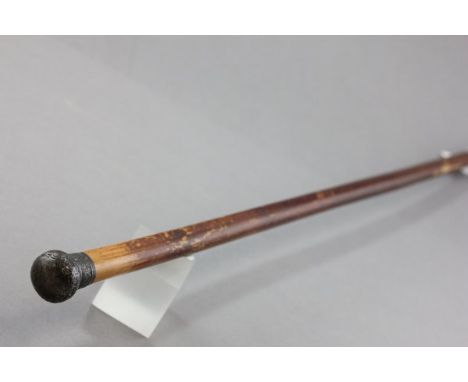 A Late Victorian Walking Stick with Silver Handle 