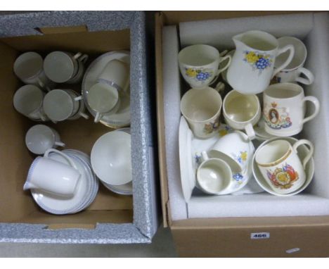 An Early 20th century Foley Part Tea Service, Adderley Part Tea Service with yellow/blue flower decoration plus Six Commemora