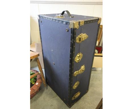 A Blue Cased Travelling Trunk 