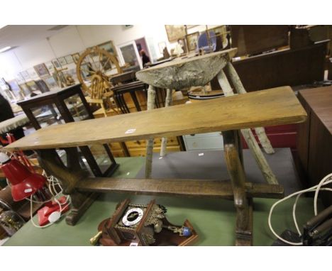 An Oak and Pine Cherry Pickers Bench 