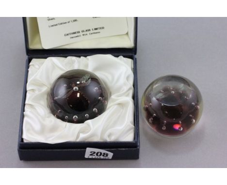 A Cased Caithness 'Dragonfly' Paperweight, limited edition no 9 of 1500 with certificate of authentication together with anot