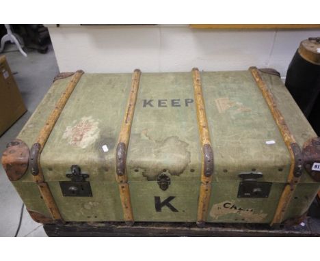 A Wooden Bound Antique Trunk