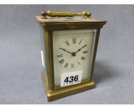 A Gilt Brass Carriage Clock