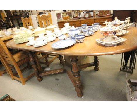 Good Quality Ercol Light Elm Extending Dining Table with cross-strecthers