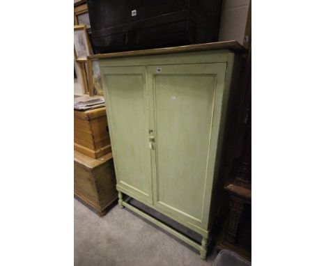 An Oak Painted Vintage Linen Cupboard 