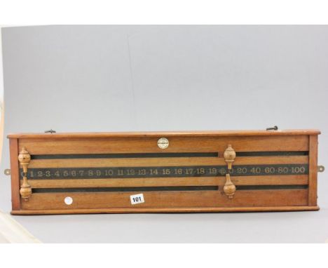 A Vintage Mahogany Geo G Bussey & Co Snooker Scoreboard 