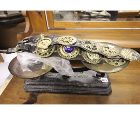 Eight Vintage Horse Brasses and Antique Scales with Weights