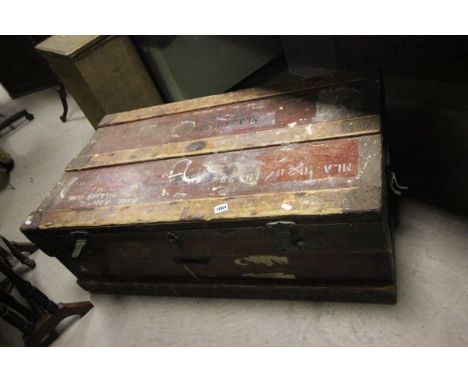 A Wooden Bound Antique Trunk