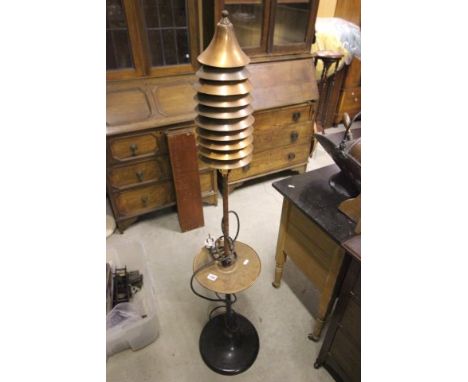 An Unusual Retro Copper and Iron Standard Lamp 