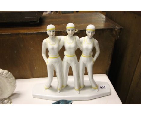 An Art Deco style Ceramic Figure of Three Ladies 