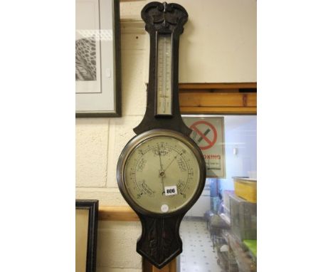 An Oak Cased Barometer and Thermometer