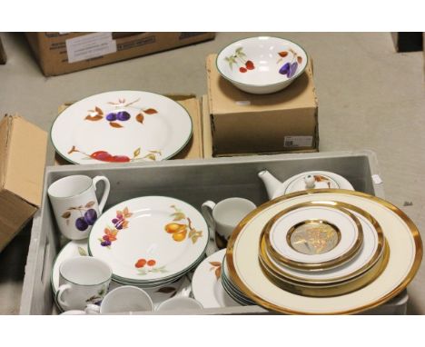 A Collection of Royal Worcester 'Evesham' Teaware (some still in boxes) together with Five Chokin Plates 