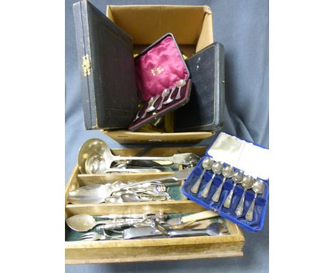 A Large Quantity of Silver Plated Flatware plus a Large Ladle and Bashing Spoon etc 