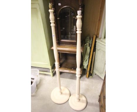 A Pair of Painted Standard Lamp Bases 