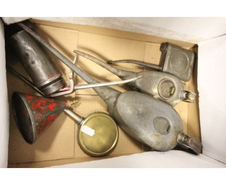Six Small Vintage Oil Cans