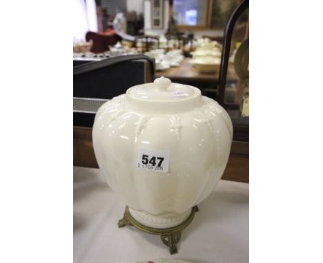 An Early 20th century Royal Worcester White Glazed Jar and Lid