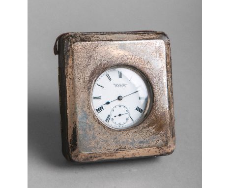 Taschenuhr 925 Silber (Cecil. G. Child, Birmingham), weißes Emailzifferblatt m. schwarzenröm. Ziffern, kl. Sekunde, gestempel