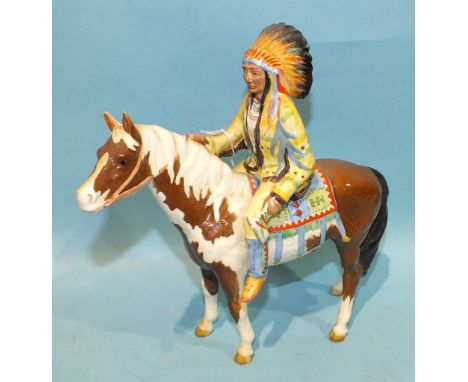 A Beswick model, Mounted Indian, 22cm high.