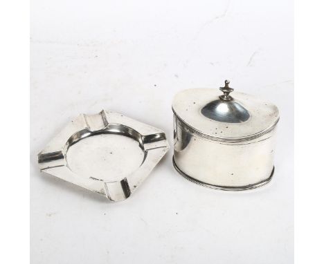 An oval silver caddy, with Dublin import marks, and a small silver dish, 6.5oz 