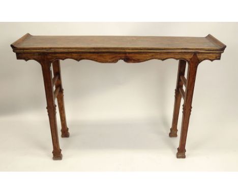 Mid Century Chinese Hardwood Altar Table. Simple, Clean Design. Unsigned. Light wear and Rubbing or in Good Condition. Measur